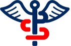 A red and blue sign with the letter s